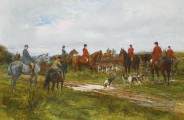 Rassemblement pour la chasse 2 Heywood Hardy équitation Peinture à l'huile